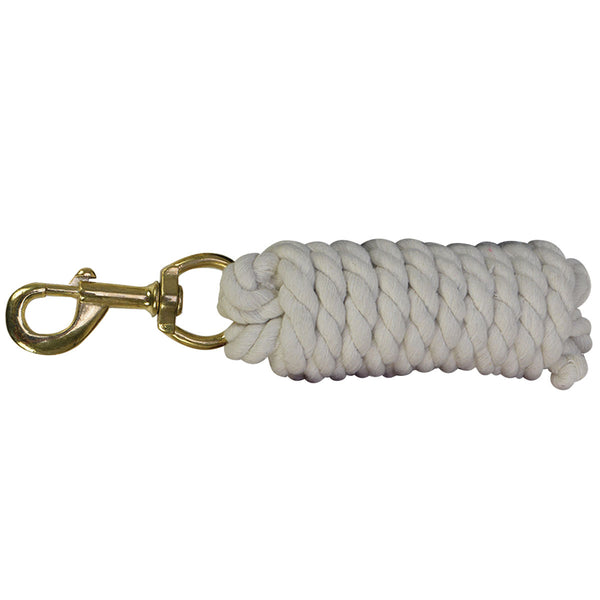 Cotton Lead Rope 10 ft Brass Snap
